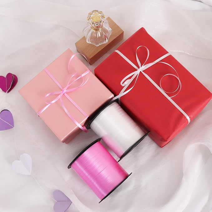TONIFUL 500 Yards Pink and White Curling Ribbon Balloon String | Balloon - Image 4