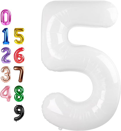 Number Balloons 5 Balloon White by Enyeopd