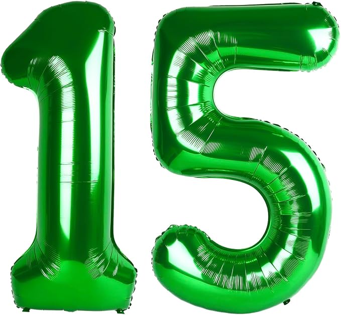 15 Balloon Number 40 Inch Dark Green Balloons by Mluchee