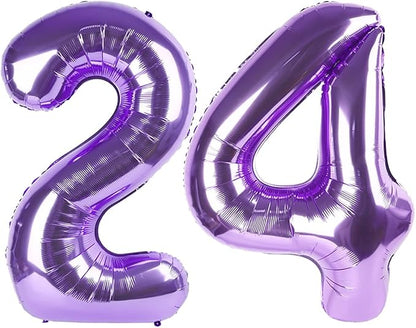 Number Balloons Purple 24 Balloon 40 inch by Enyeopd