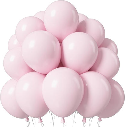 Jobkoo Pink Balloons, 12 Inch Pastel Baby Light Pale Pink Latex Balloon | Soft by Jobkoo