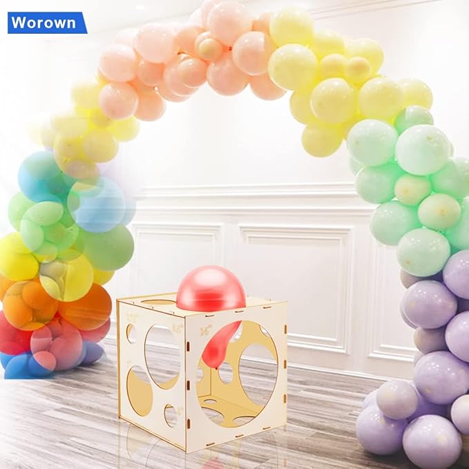 Worown 11 Holes Collapsible Wood Balloon Sizer Box Cube, Balloons Size - Image 7