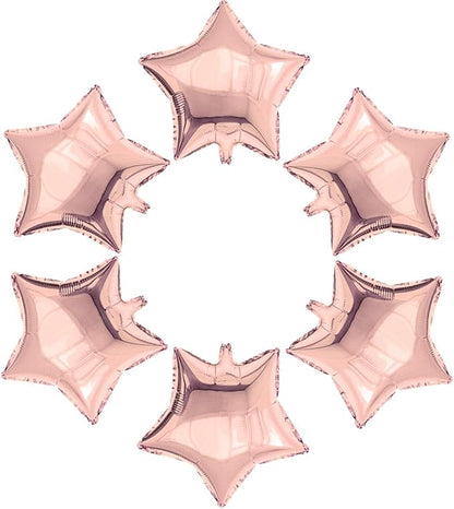 24 Pcs Rose Gold Star Shape Foil Mylar Balloon by Unknown