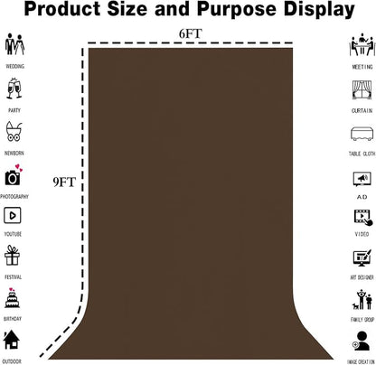 Brown Photography Backdrop for Photoshoot, Fabric 6x9ft | Polyester Studio - Image 3