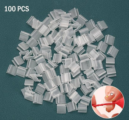 AKOAK 100 Pcs Useful "V" Shaped Balloon Seal Clip Transparent Balloon Button - Image 2