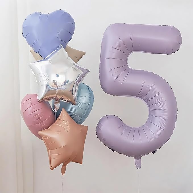 Pastel Purple 3 Number Balloons, 40 Inch Light Purple 3 Balloons Large Helium - Image 7