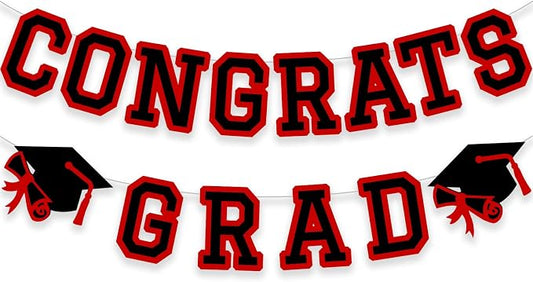 Congrats Grad Banner Graduation Party Banner Decoration Hanging Garland High by Unknown