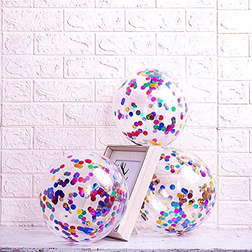 50pcs Multicolor Foil Confetti Balloons, 12 inch Latex Balloon - Image 4