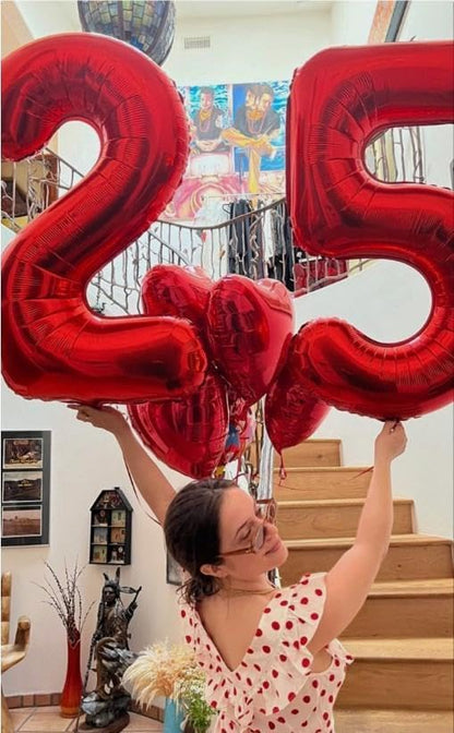 Red Number 5 Balloon 40 inch, Balloon numbers party supplies, deco photo shoot - Image 7