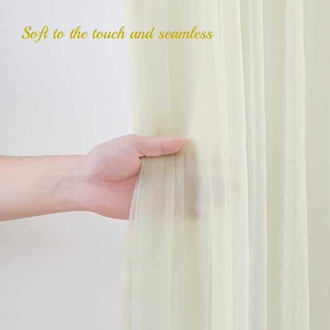 20x8ft Ivory Tulle Backdrop Curtain - Image 5