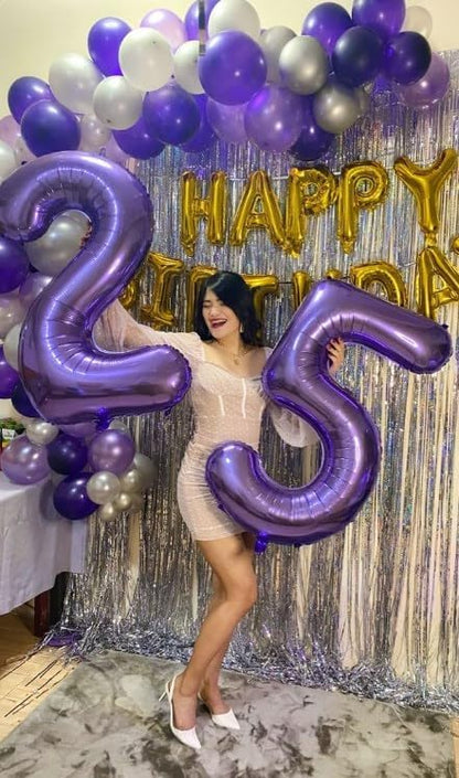 Purple Number 3 Balloon 40 inch, Balloon numbers party supplies, deco photo - Image 5