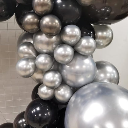 Black and Silver Balloons Garland Arch Kit - Image 7