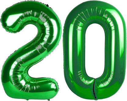Number 20 Balloons Dark Green 40 Inch by Mluchee