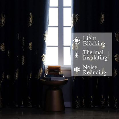 Palm Tree and Wheat Blackout Energy Saving Curtains Light Blocking Window Panels - Image 6