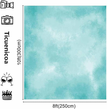 8x10ft Aqua Abstract Solid Photography Backdrops Gradient Portrait Photo Booth - Image 3