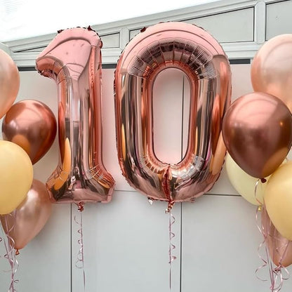 Rose Gold 4 Number Balloons, 40 Inch Big 4 Balloon Numbers Rose Gold 4 Foil - Image 5