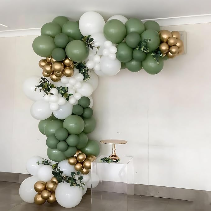 Lukiituke Sage Green and Gold Balloon Arch Kit, Bridal Party Decorations - Image 7