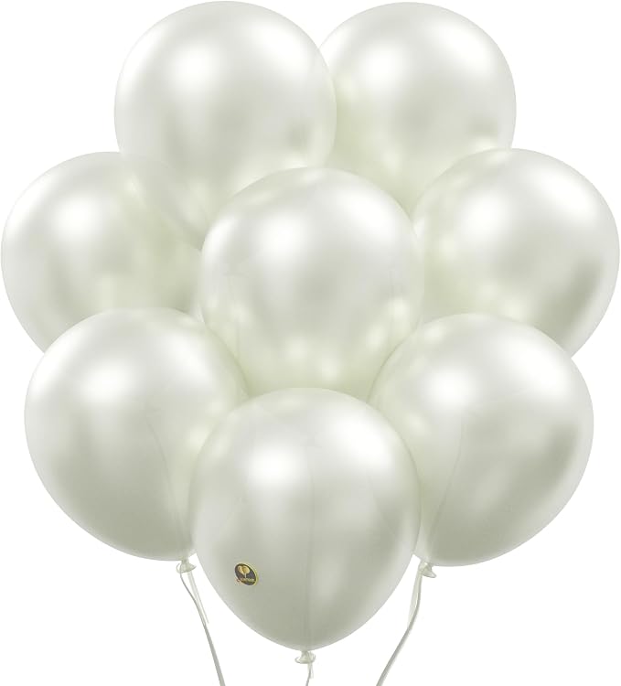 AFTERLOON® Biodegradable Natural Rubber Latex Balloons 24 pcs Pearlized White by AFTERLOON%C2%AE