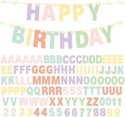 TaoBary 112 Pcs DIY Letter Kit Glitter Customizable Banner Letters Include 107 by TaoBary