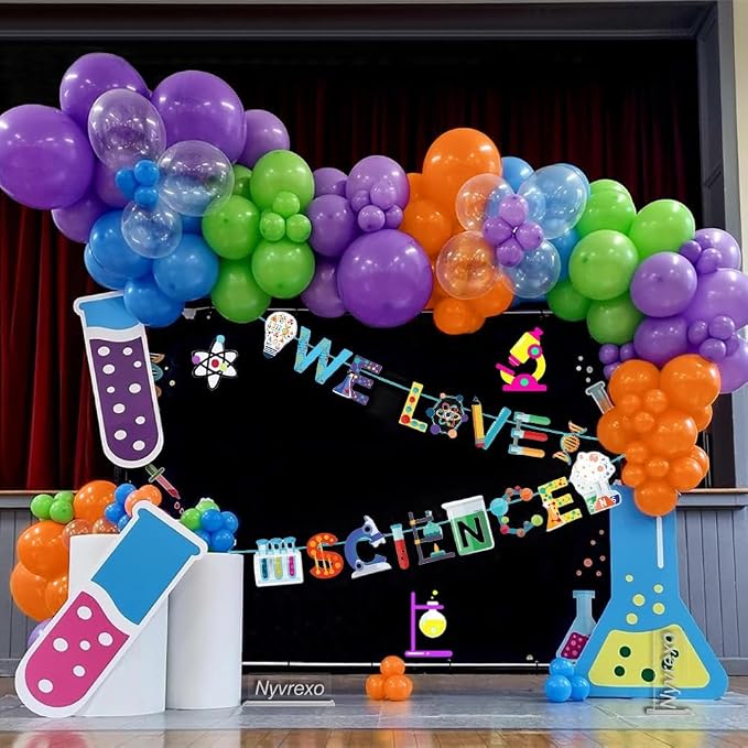 141Pcs Science Fair Balloon Arch Garland Kit by Nyvrexo