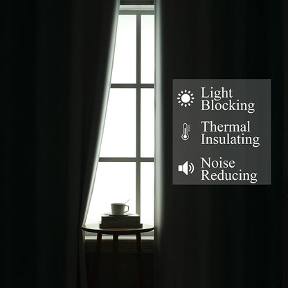 Teal and Greyish White Blackout Curtains 45 Inch Length, Light Blocking - Image 3