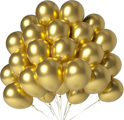 Gold Balloons 100 Pack 12 Inch Extra Thick Latex Party Decorations | Metallic by LYNSP