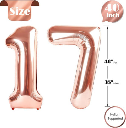 Rose Gold 17 Balloon - Image 5
