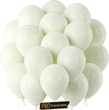 Pro Duralatex Ivory White Extra-Thick Balloons 120 Pack 10 inch | Cream Beige by Bezente