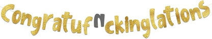 Pre-Strung Congratulations Party Gold Glitter Banner by SterlingJamesCo