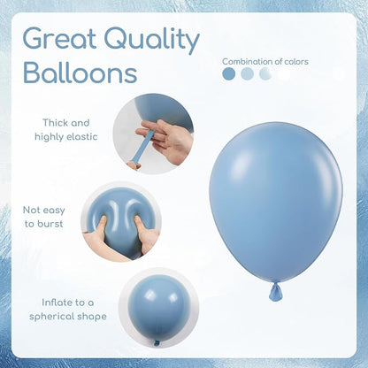 60pcs Dusty Blue Balloons 12inch - Image 3