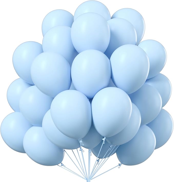PartyWoo Baby Blue Balloons 101pcs Light Pastel Sky Aqua Blue Color | Balloons by PartyWoo