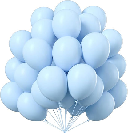 PartyWoo Baby Blue Balloons 101pcs Light Pastel Sky Aqua Blue Color | Balloons by PartyWoo