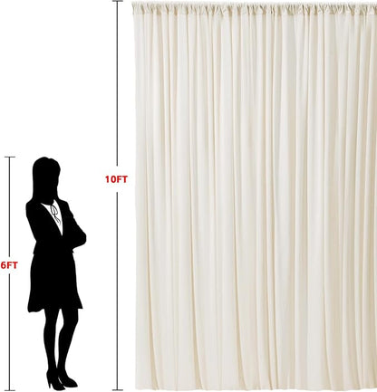 10x10ft Wrinkle Free Ivory Backdrop Curtain - Image 6