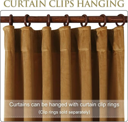 Gold Brown Velvet Blackout Curtains - Image 4