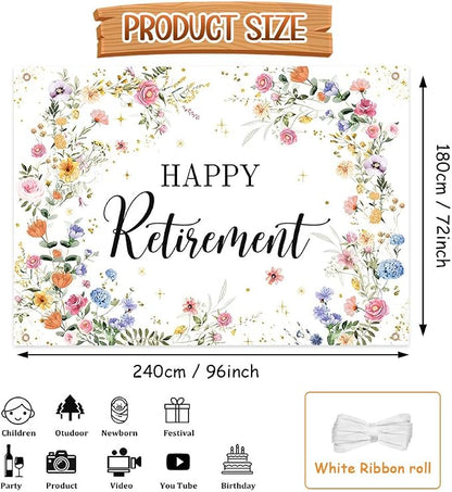 AIBIIN Happy Retirement Backdrop - Image 2