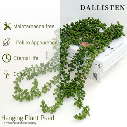 6 Pcs Artificial Succulents Hanging Plants, Fake String of Pearls Greenery - Image 3