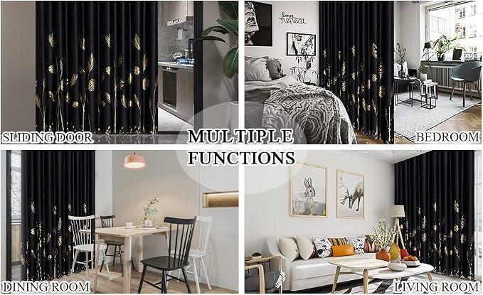 Room Divider Curtain for Sliding Glass Door 120W x 84L Inch Gold Palm Tree - Image 9