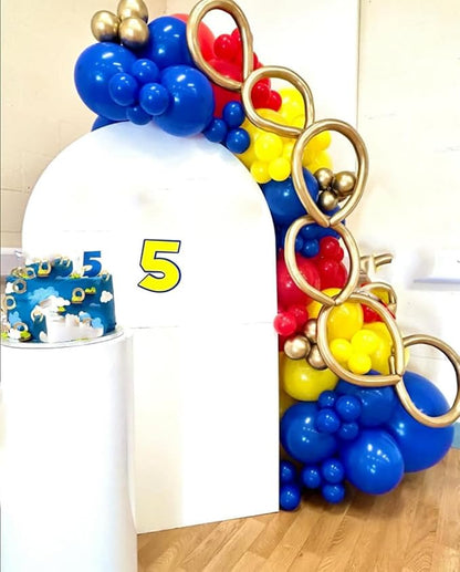 161Pcs Blue Yellow Red and Gold Balloon Garland Arch Kit - Image 5