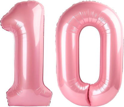 10 Balloon Number 40 Inch Pastel Pink Balloons by Mluchee