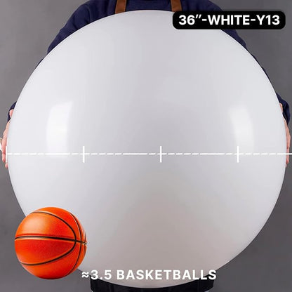PartyWoo White Balloons 4pcs Matte 36 Inch Large Jumbo Giant Latex Balloons | - Image 2