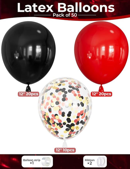 Red and Black Balloons, Party Balloon - Image 3