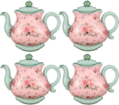 Teapot Balloon 4 Pieces Pink Green Teapot Balloons by GIHOO