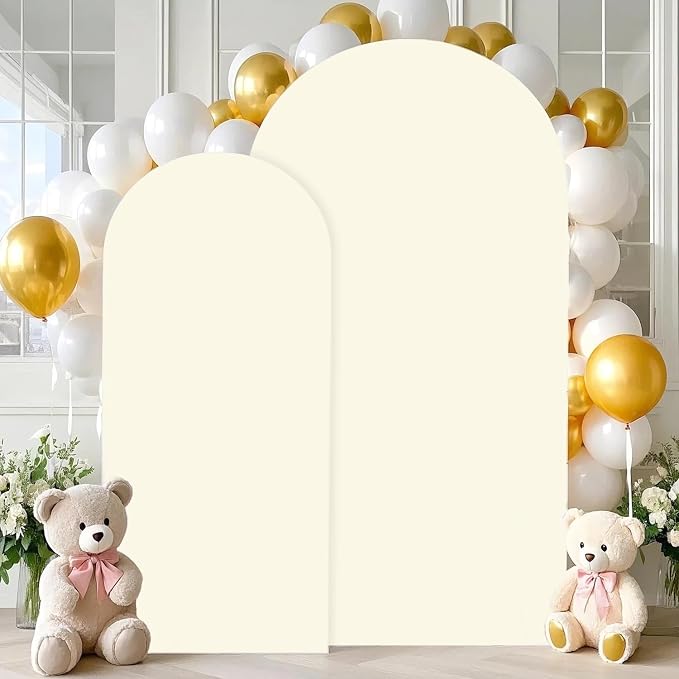 FANPROMS Ivory Arch Cover 2 Set 6FT 7.2FT Wedding Arch Backdrop Cover Spandex - Image 2