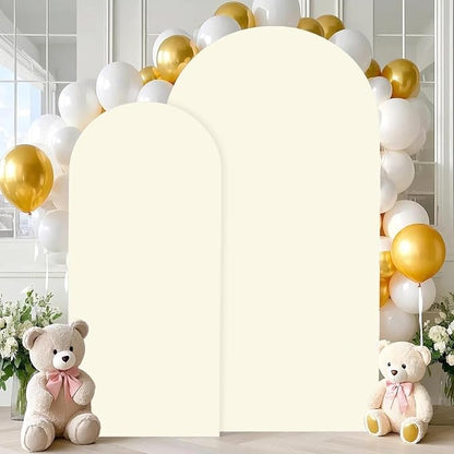 FANPROMS Ivory Arch Cover 2 Set 6FT 7.2FT Wedding Arch Backdrop Cover Spandex - Image 2