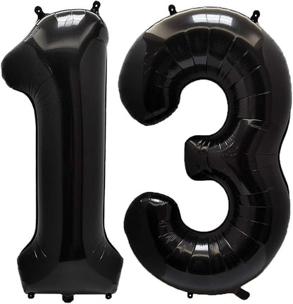 AULE 40 Inch Black 13 Balloon Number Foil 0-9 Birthday Big Numbers | Birthday by AULE