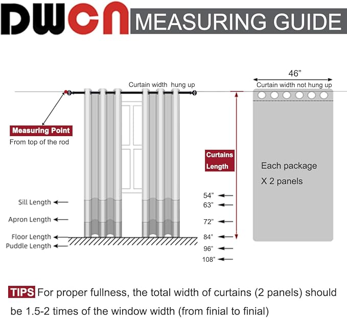 DWCN Grey Ombre Short Curtains for Kitchen - Image 7