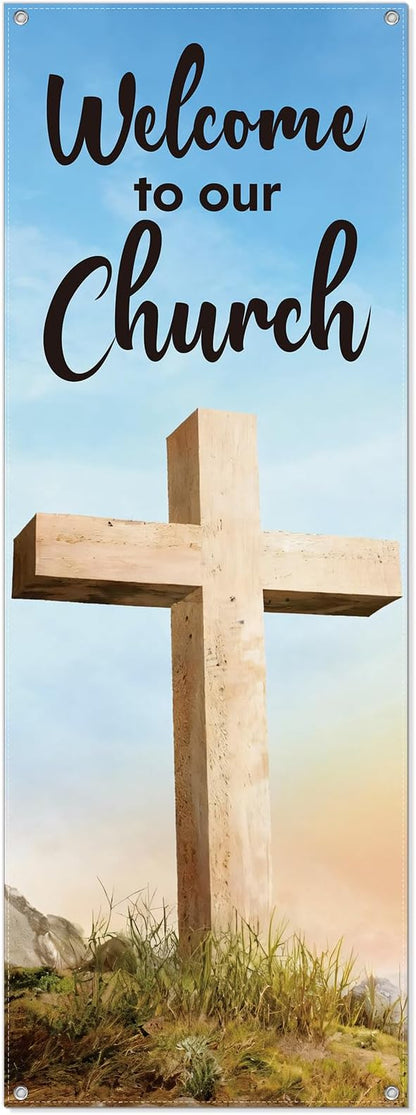 Hahafelt Welcome to Our Church Banner by Hahafelt