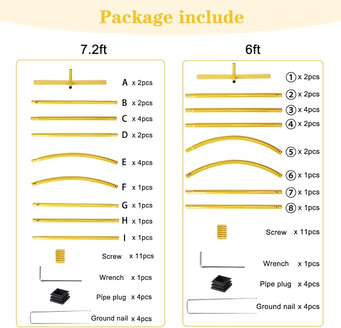 RUBFAC Wedding Arch Backdrop Stand, Metal Balloon Arch Stand | Gold Arch Stand - Image 3