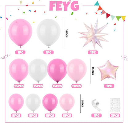 Pearl Pink White Balloon Arch Kit, Pearl Pink Pearl White Balloon Garland Kit - Image 2