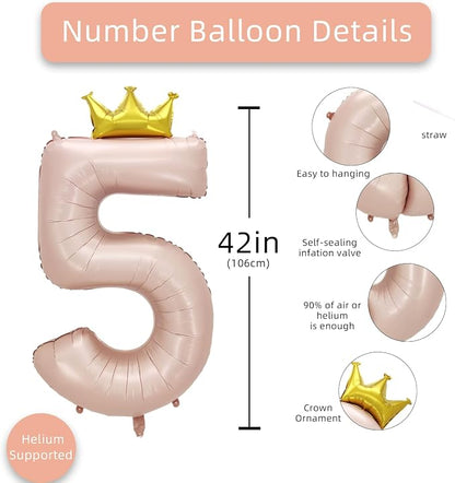 AULE 40 Inch Big Pink 5 Balloon Number - Image 2